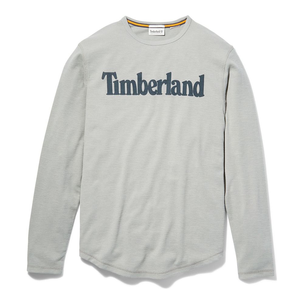 Camisa Masculino - Timberland Dyer River Slim-Fit Long-Sleeve Waffle-Knit - LECIH4851 - Cinzentas